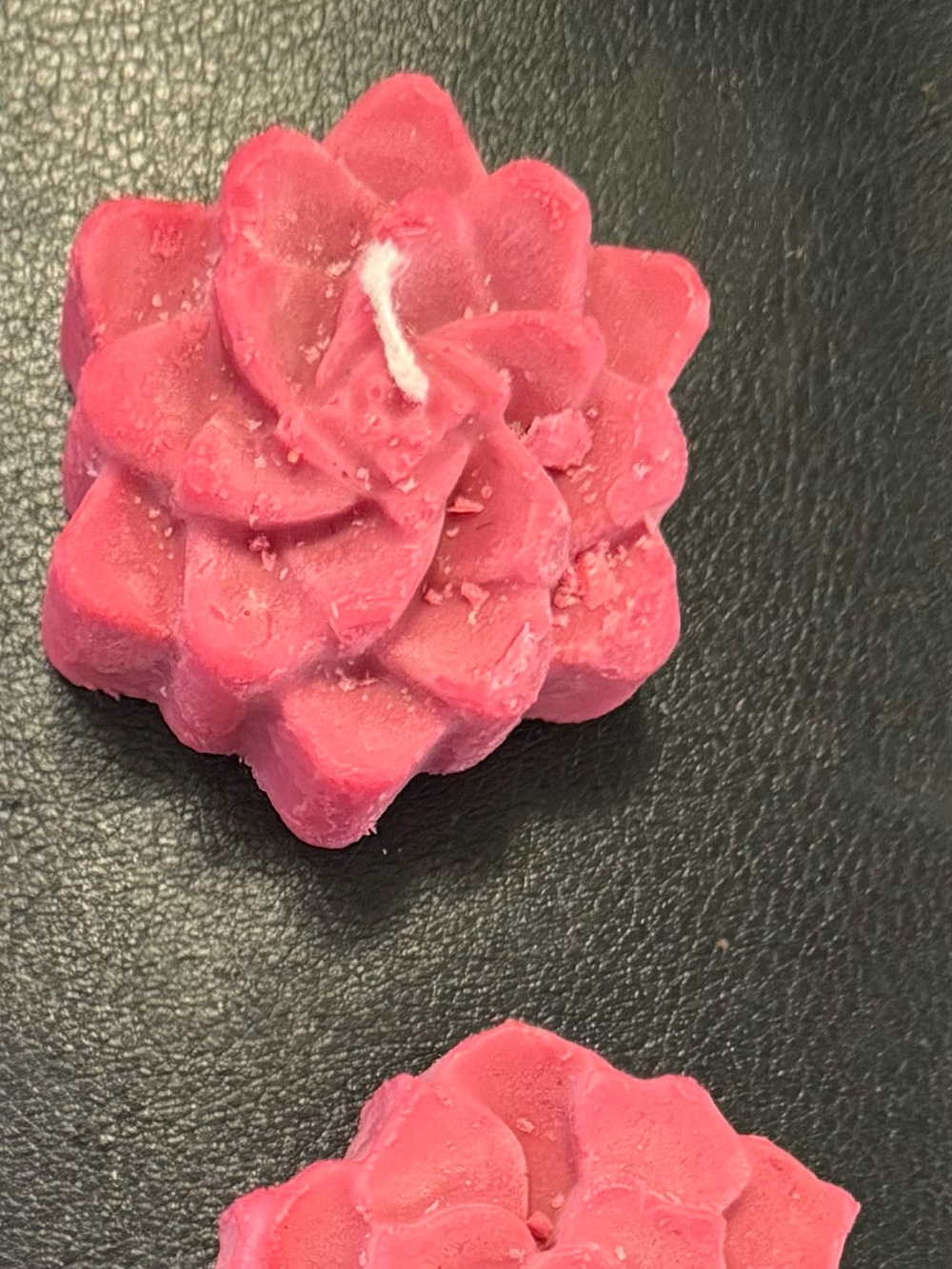 Pink Floral Succulent Shaped Candle